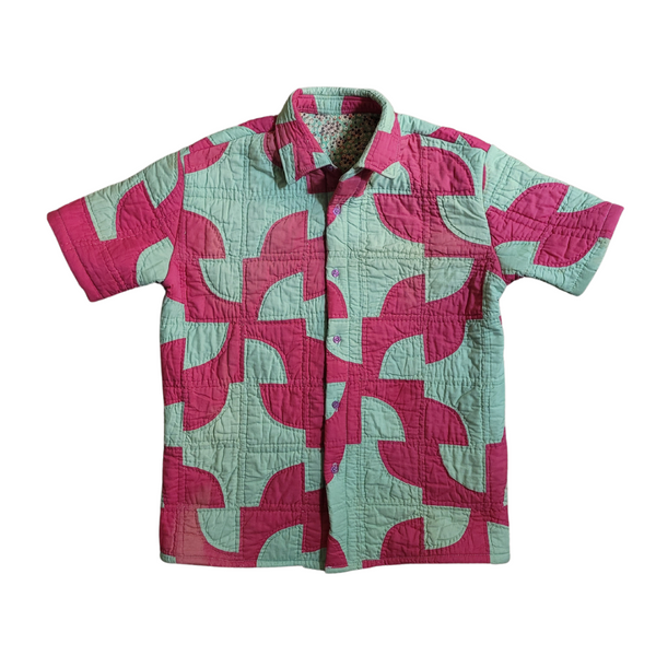 Acts of Congress Upcycled Pink&Green Pattern Shirt