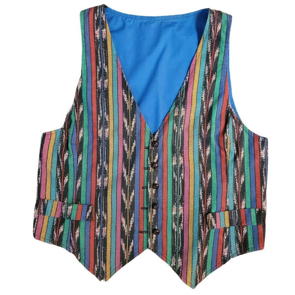 90's Vintage Multicolor Abstract Pattern Vest