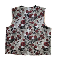 Handmade Skull and Roses Pattern Utility Vest