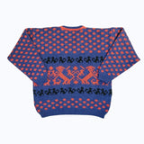 90's Vintage Dog AOP Crewneck Sweater