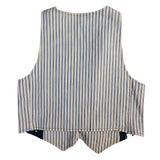 90's Vintage Blue and White Striped Pattern Vest