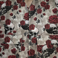 Handmade Skull and Roses Pattern Utility Vest