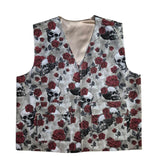 Handmade Skull and Roses Pattern Utility Vest