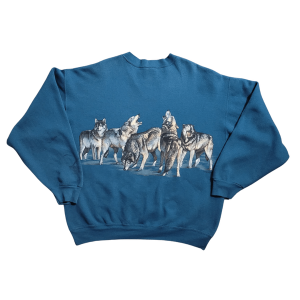 VINTAGE WOLF PACK FRONT AND BACK SWEATSHIRT