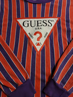 GUESS LOGO STRIPED LONG SLEEVE TEE