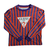 GUESS LOGO STRIPED LONG SLEEVE TEE