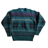 VINTAGE GAP WOOL NORDIC PATTERN CREWNECK SWEATER