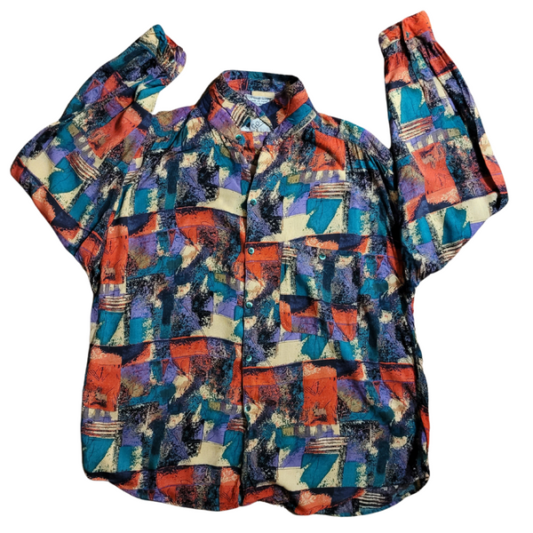 90'S VINTAGE GOOUCH MUTLICOLOR BUTTON UP