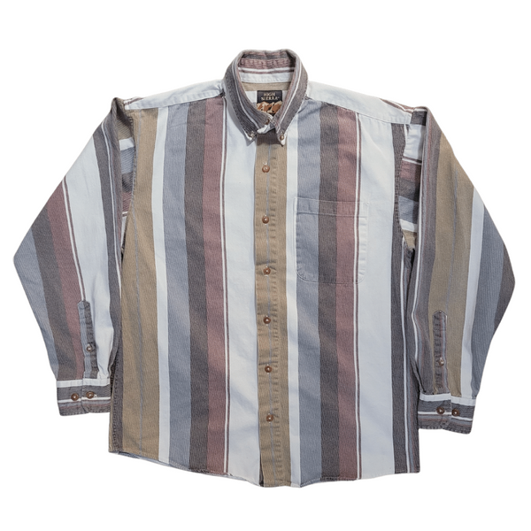 VINTAGE HIGH SIERRA VERTICAL STRIPED BUTTON DOWN SHIRT