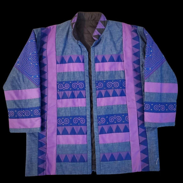 80's Vintage Embroidered Quilted Hmong Jacket