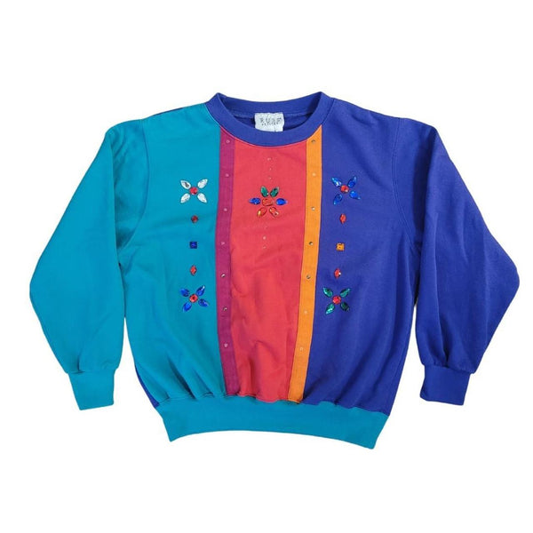 90's Vintage Women's Colorblock Crewneck