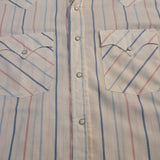 70's Vintage Holt Western Blue & Pink Striped Button-down Ranch Shirt