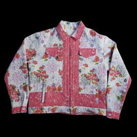 Acts of Congress Quilted Floral Denim Style Jacket