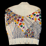 80's Avanti Fino White Leather Patchwork Jacket