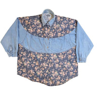 Women's Western Floral Pattern Button-down