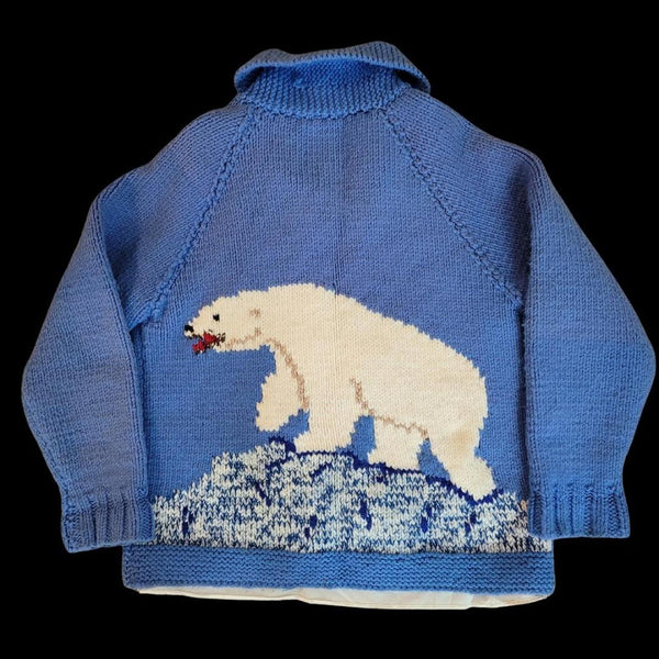 CUSTOM VINTAGE HEAVY KNIT POLAR BEAR SWEATER