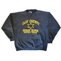 90's Vintage Clay County Sheriff Graphic Cotton Crewneck Sweatshirt