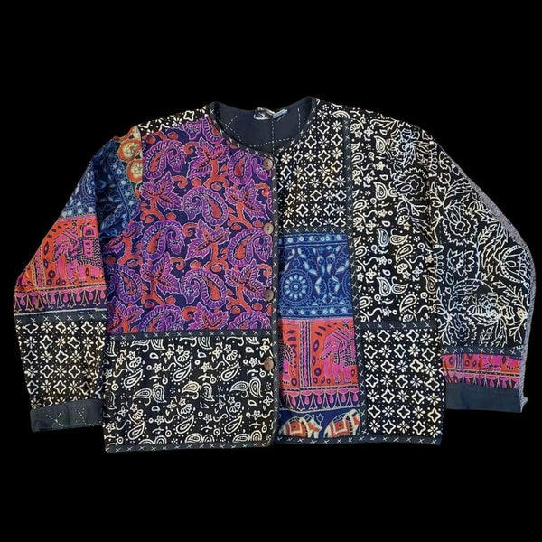 90's Vintage Multicolor Patchwork Jacket